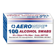 Aerowipe Alcohol Swab 30mm x 30mm 2 ply x 100